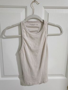 Abercrombie & Fitch Ribbed Tank Top - Light Beige